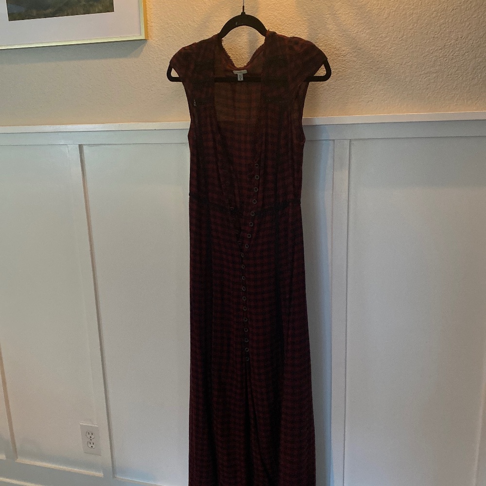 Pheasant Dress Blood red and Black check